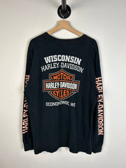 Vintage Y2K Harley Davidson Wisconsin Black Long Sleeve