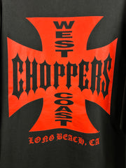 Vintage 2003 West Coast Choppers Flames Skull Black Long Sleeve