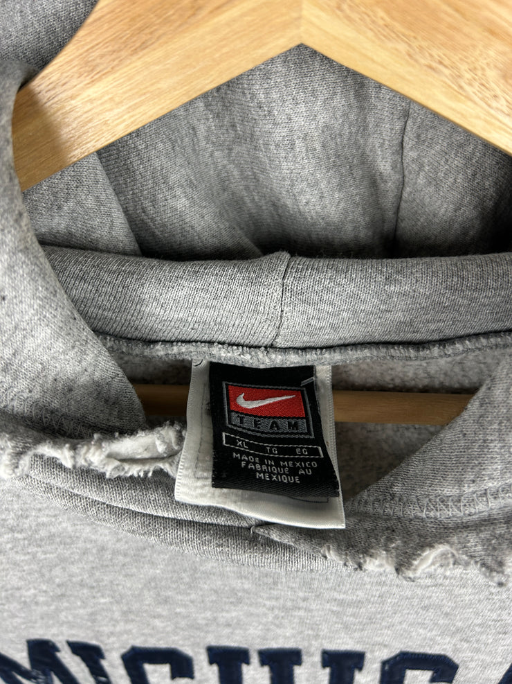 Vintage Nike Michigan Embroidered Thrashed Grey Hoodie