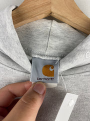 Vintage 90s Carhartt Spellout Embroidered Grey Turtle Neck Long Sleeve