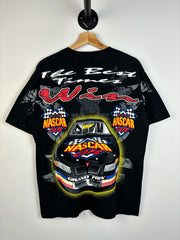 Vintage 90's Nascar Café Myrtle Beach All Over Print Black Tee