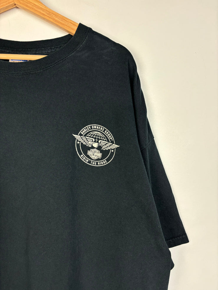 Vintage Y2K Harley Davidson Riding The Ridge Black Tee