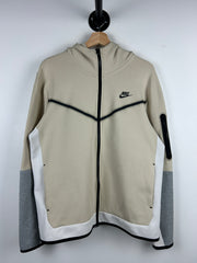 Nike Tech Fleece Cream & White Zip Up Hoodie