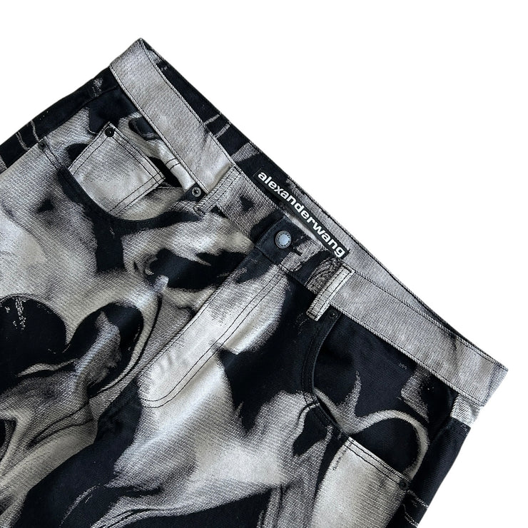 Alexander Wang Smoke Print Heart Black Denim Jeans – Vintage Meets 