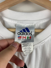 Vintage 90s Adidas 3 Stripe White Soccer Jersey