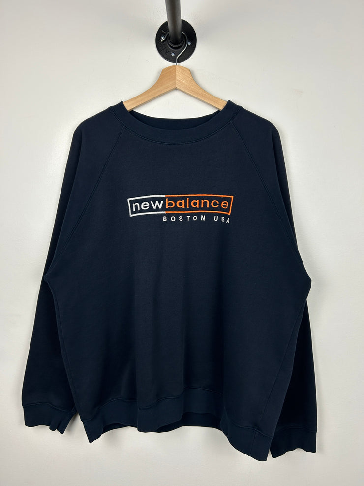 Vintage New Balance Boston USA Embroidered Navy Crewneck