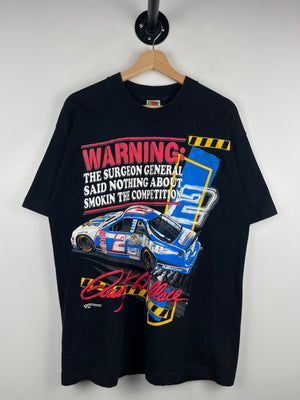 Vintage 90s Nascar Rusty Wallace Miller Lite Smokin Black Tee
