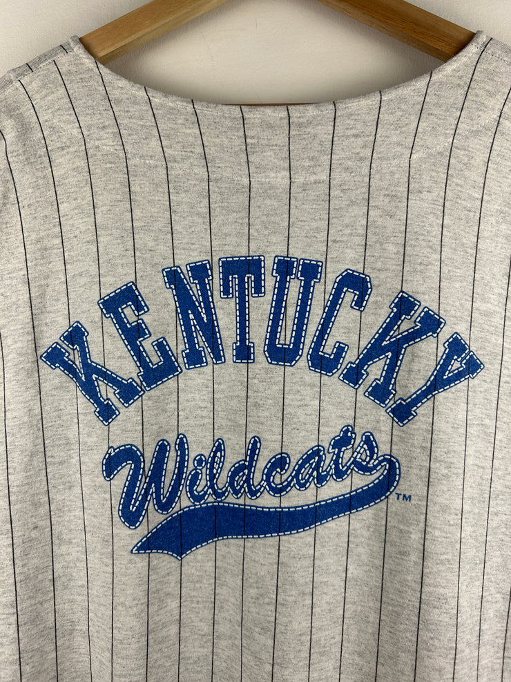 Vintage 90s Kentucky Wildcats Pin Stripe Grey Baseball Jersey