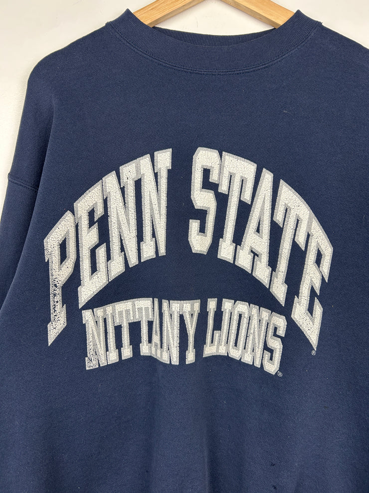 Vintage 90s Penn State Nittany Lions Distressed Navy Crewneck