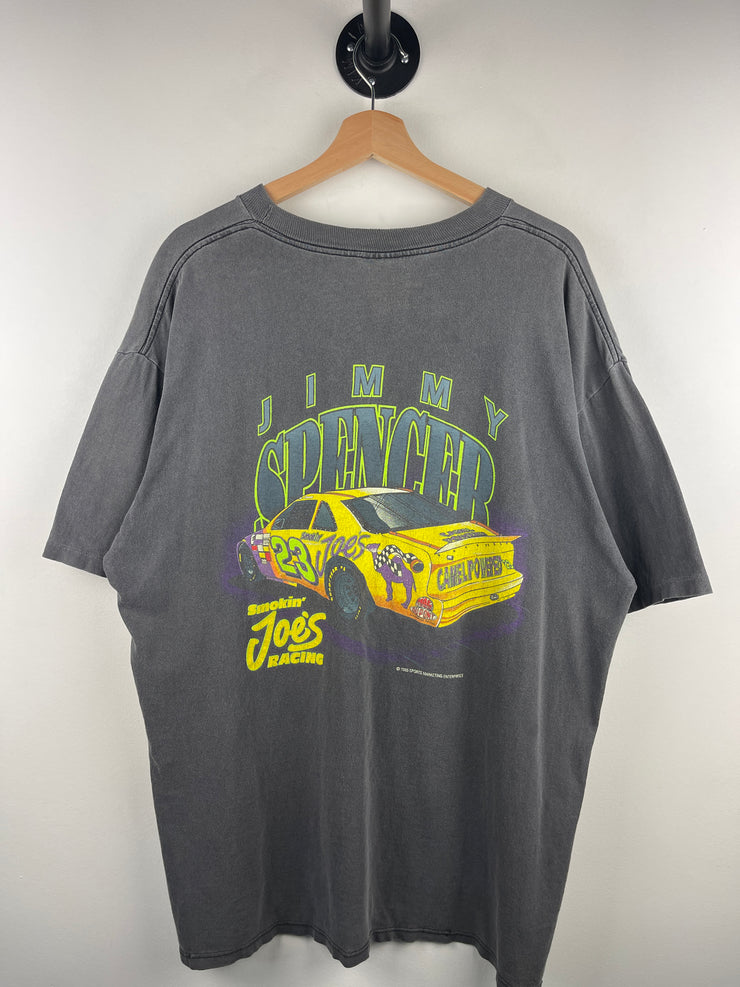 Vintage 90s Nascar Camel Smokes Jimmy Spencer Faded Black Tee