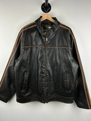 Vintage Arizona Café Racer Brown Leather Cropped Jacket