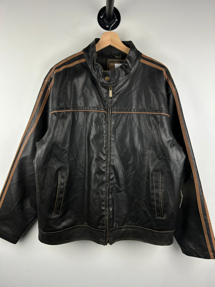 Vintage Arizona Café Racer Brown Leather Cropped Jacket