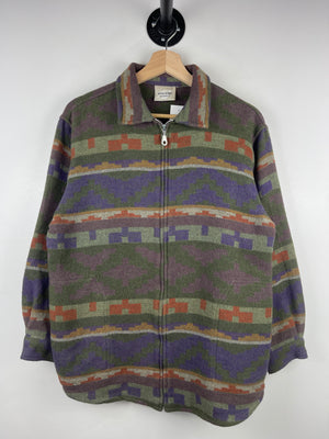 Vintage Monterey By Koret Aztec Fleece Zip Up Sweater