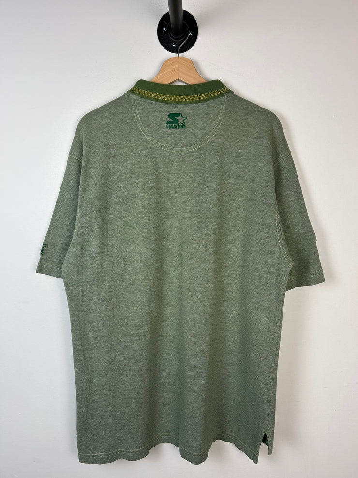 Vintage 90s NFL Starter Green Bay Packers Green Polo Shirt