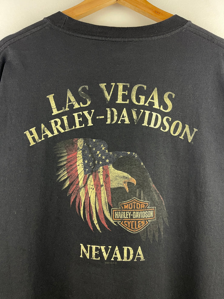 Vintage Harley Davidson Eagle Las Vegas Black Tee