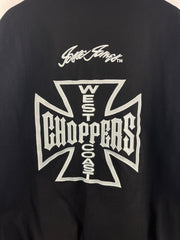 Vintage West Coast Choppers Jesse James Wool & Leather Black Varsity Jacket