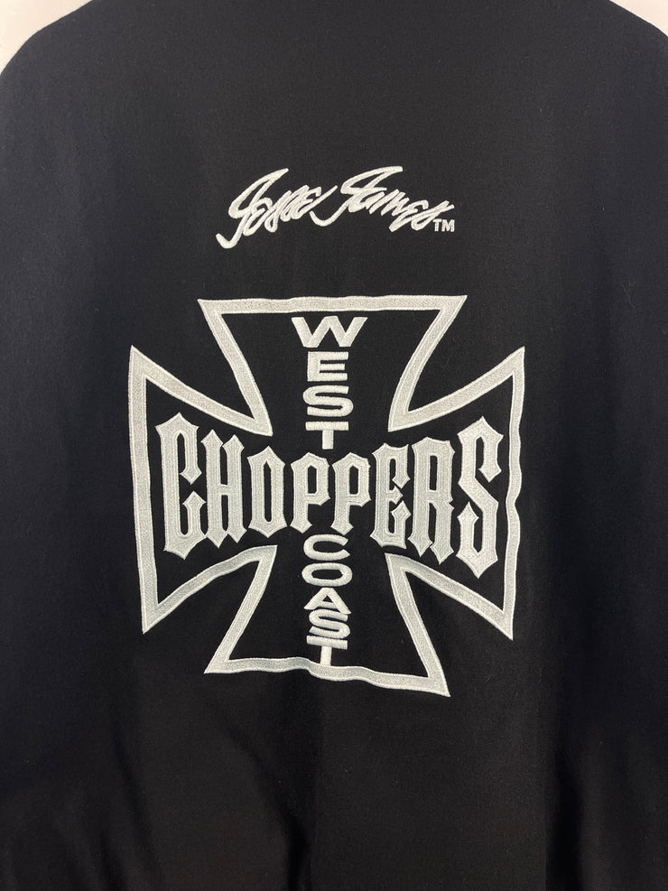 Vintage West Coast Choppers Jesse James Wool & Leather Black Varsity Jacket