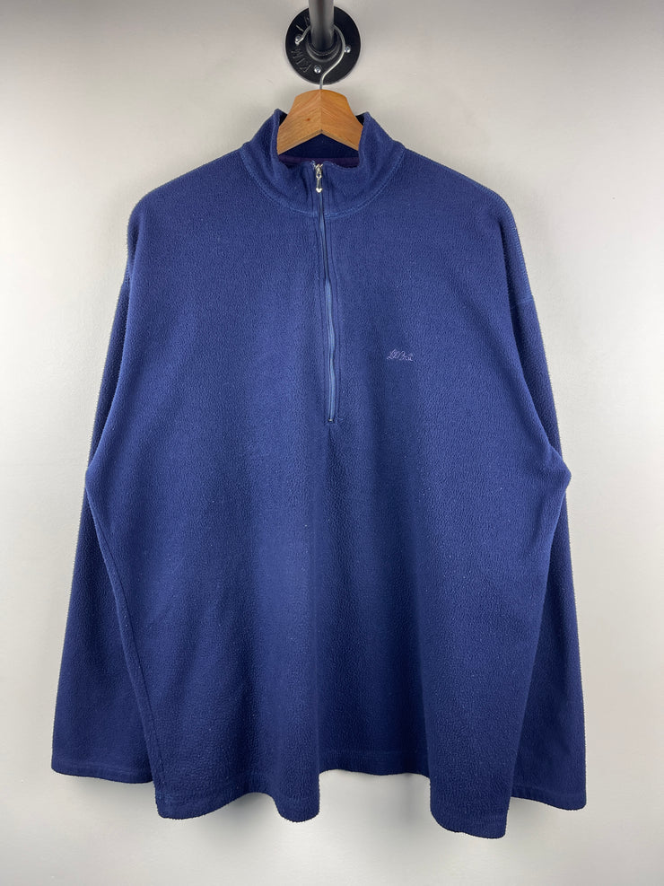 Vintage 80s LL Bean Fleece Quarter Zip Navy Sweater