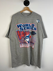 Vintage 1993 Chalk Line Toronto Blue Jays Back To Back Champions Grey Tee