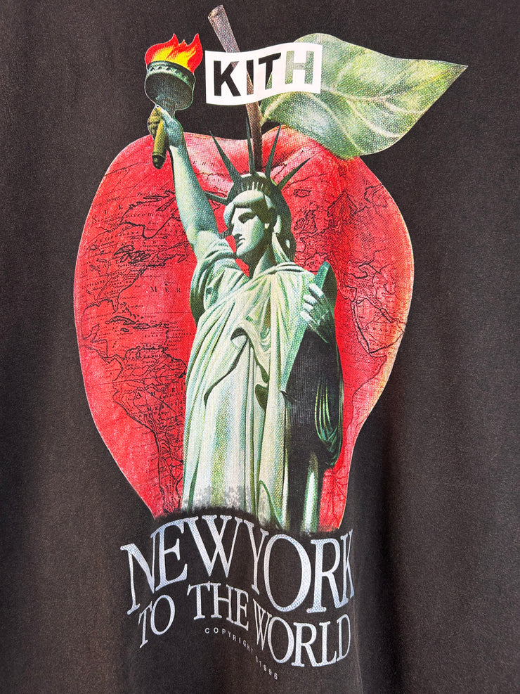 Kith NY To The World Liberty Apple Black Tee