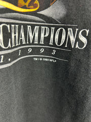 Vintage 90s NFL Dallas Cowboys Super Bowl Champions Ring Black Mock Neck Long Sleeve