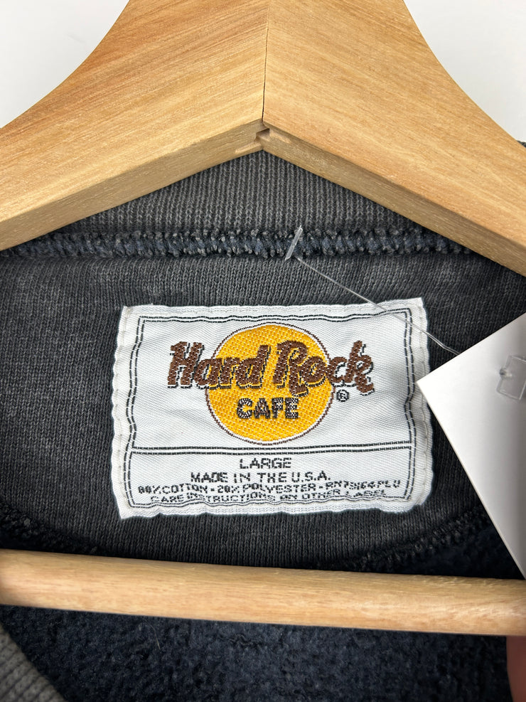 Vintage 90s Hard Rock Café New York Faded Black Crewneck