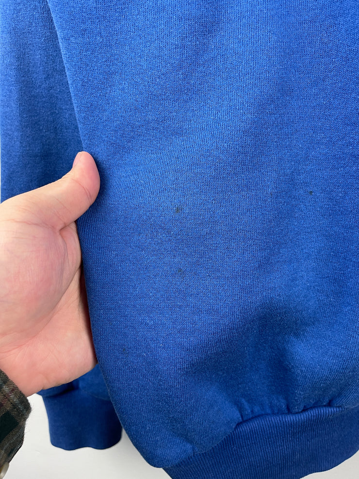 Vintage 90s Jerzees Blank Blue Crewneck