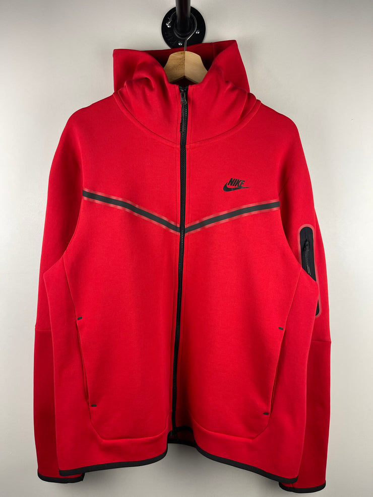 Nike Tech Fleece Red Zip Up Hoodie