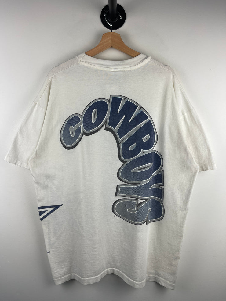 Vintage 90s NFL Dallas Cowboys Big Spellout White Tee