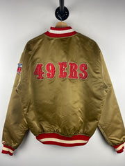 Vintage 90s NFL Starter San Francisco 49ers Gold Satin Varsity Jacket