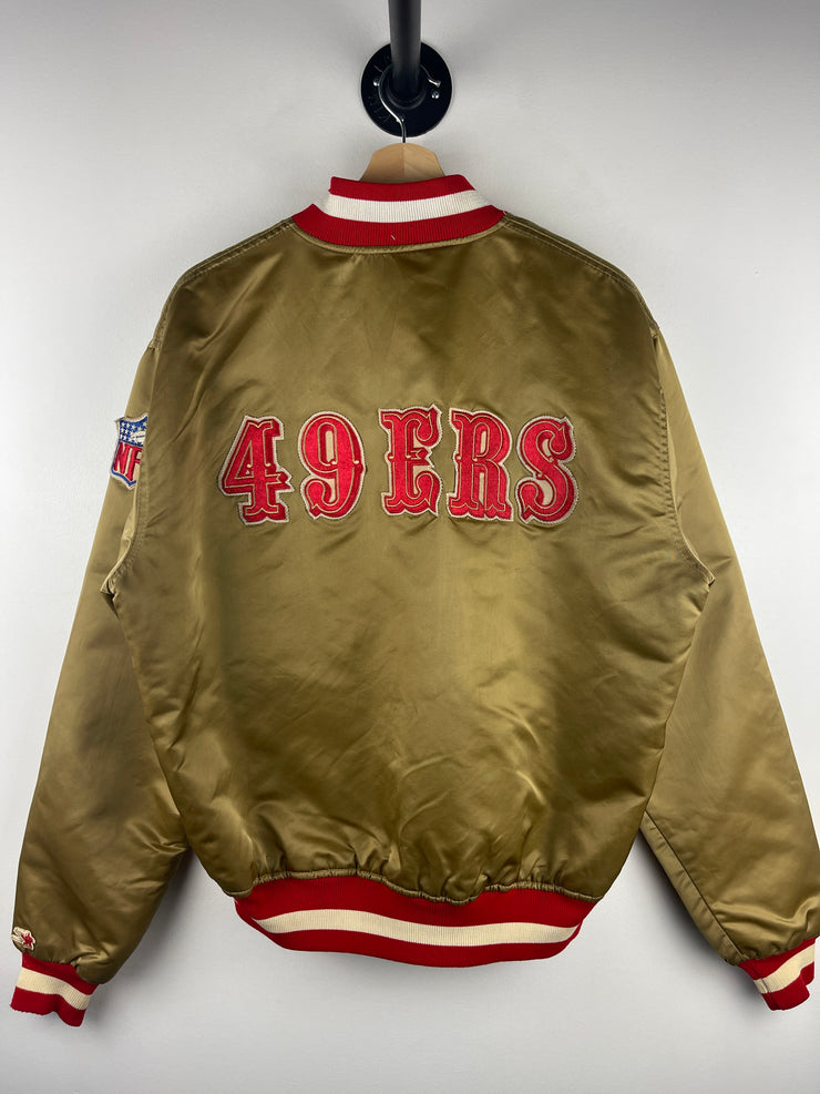 Vintage 90s NFL Starter San Francisco 49ers Gold Satin Varsity Jacket