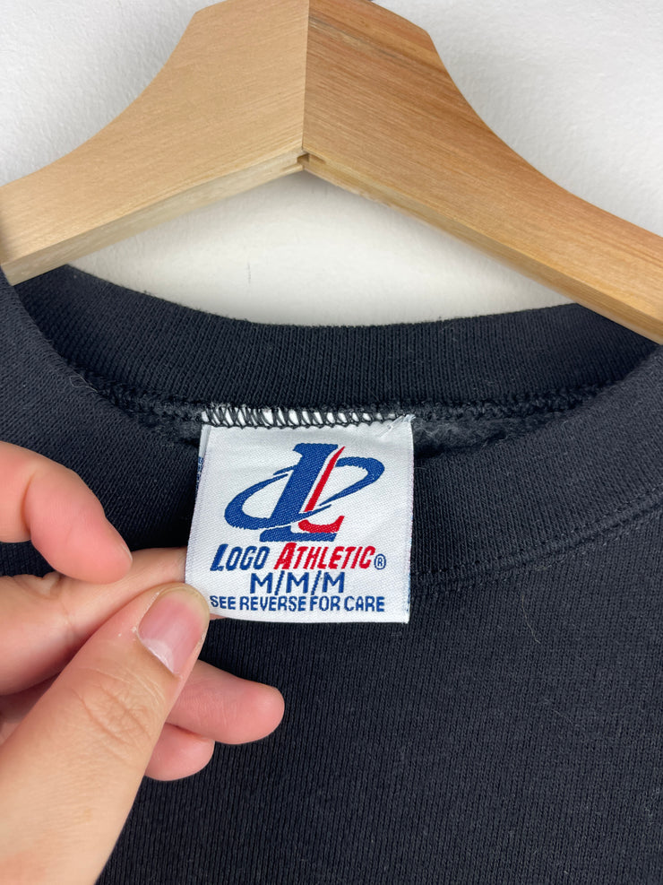 Vintage 90s NBA Logo Athletic All Star Weekend New York Embroidered Black Crewneck