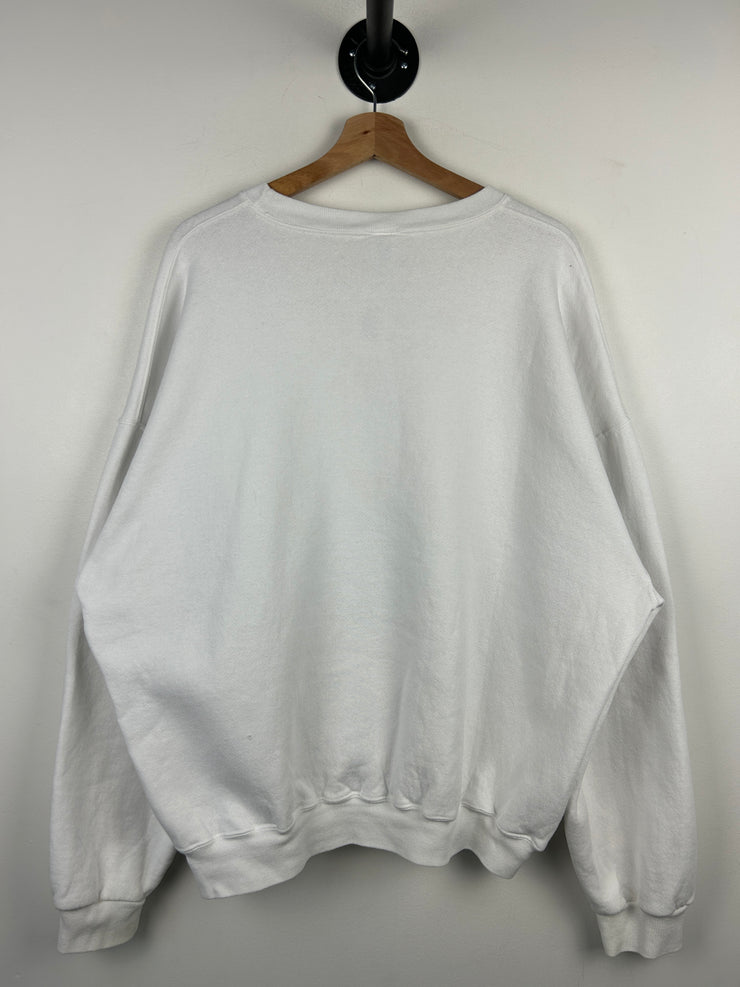 Vintage 90s Russell Athletic Blank White Crewneck