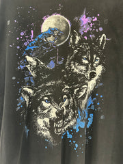 Vintage Wolf Moon Black Tee