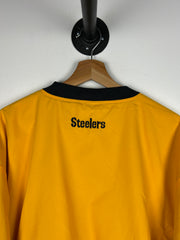 Vintage NFL Pittsburgh Steelers Fleece Lined Yellow Pullover Windbreaker