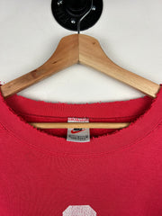 Vintage 90s Nike Ohio State Football Distressed Red Crewneck