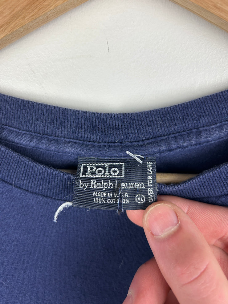 Vintage 90s Polo Ralph Lauren Navy Pocket Tee