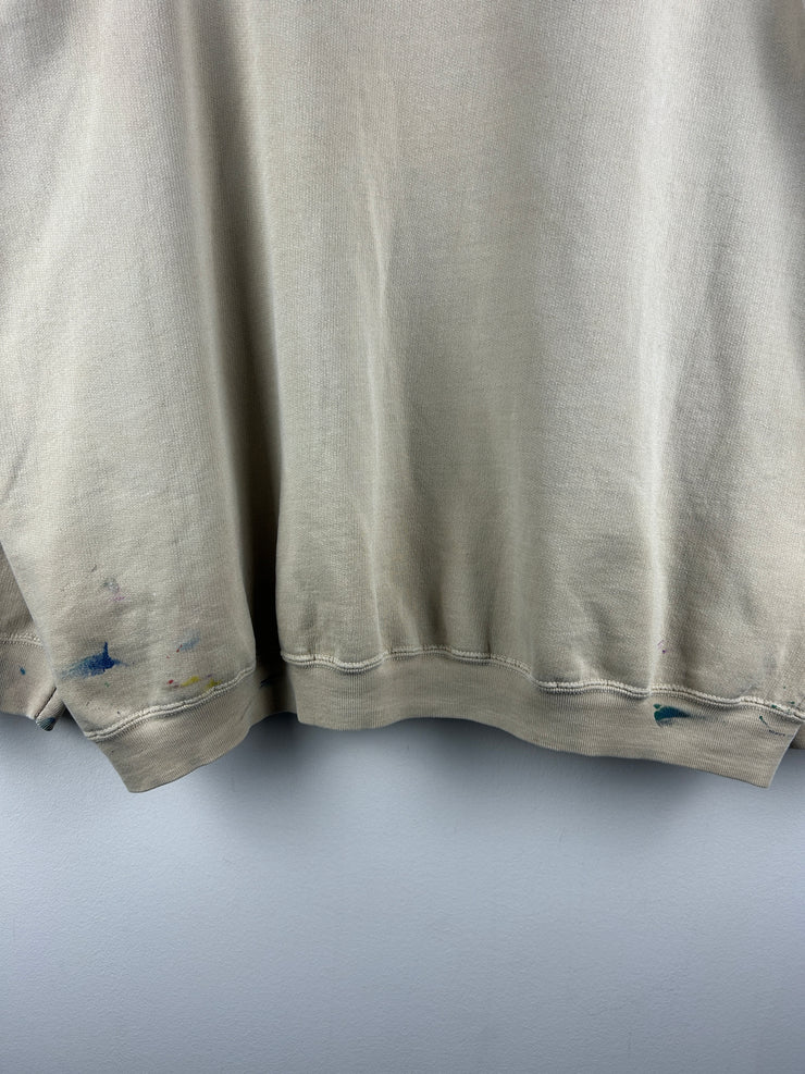 Vintage 90s Dr. Seuss One Fish Two Fish Red Fish Blue Fish Beige Crewneck
