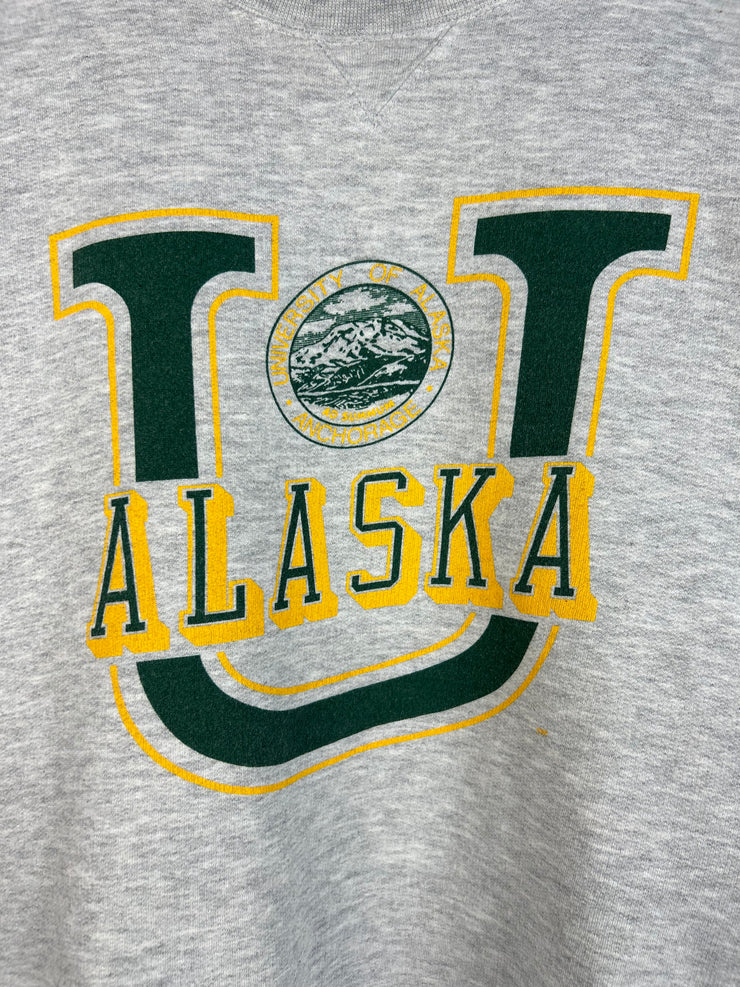 Vintage Y2K University Of Alaska Grey Crewneck