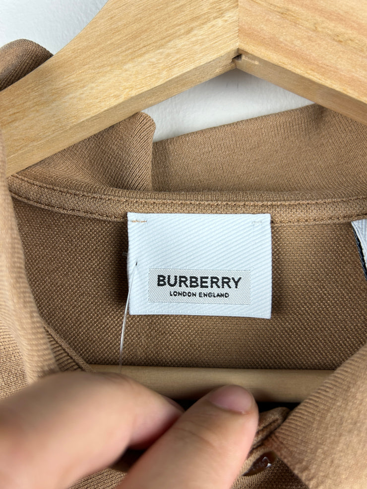 Burberry B Chenille Beige Polo Long Sleeve