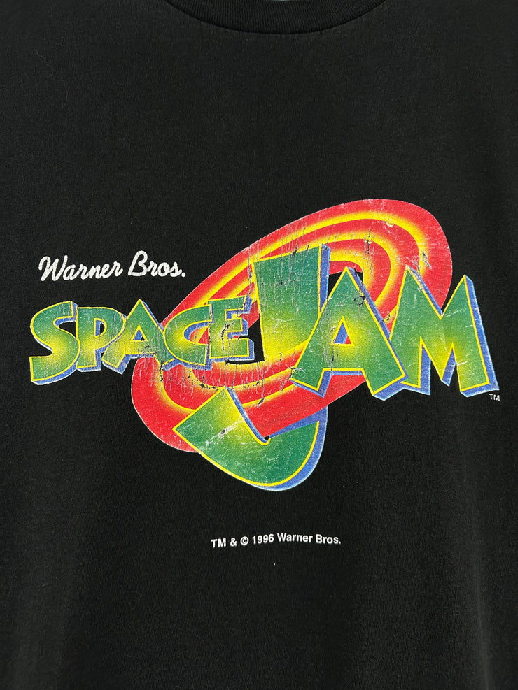 Vintage 1996 Space Jam Movie Promo Black Tee