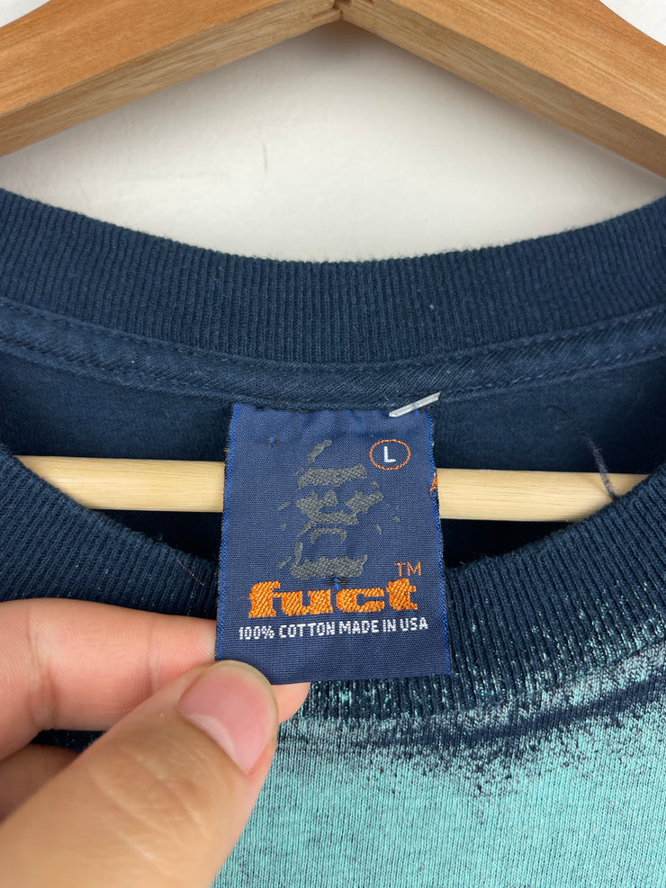 Vintage 90s Fuct Skateboards Spray Paint Navy Tee
