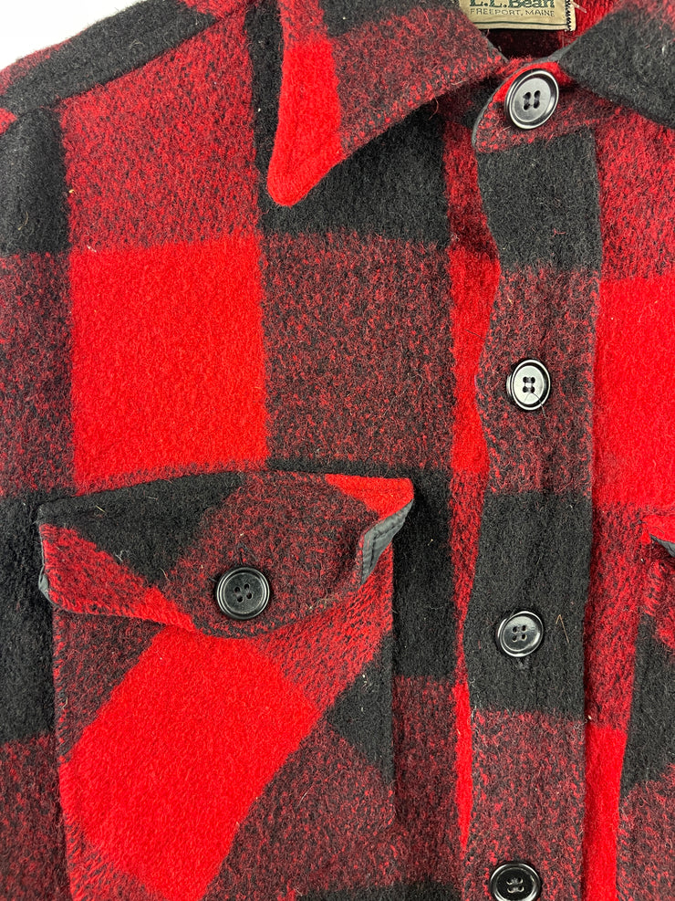 Vintage 70s LL Bean Red Plaid Buffalo Wool Hunting Chore Jacket