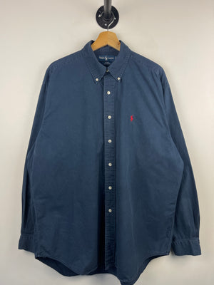 Vintage 90s Polo Ralph Lauren Blake Navy Button Up Long Sleeve Shirt
