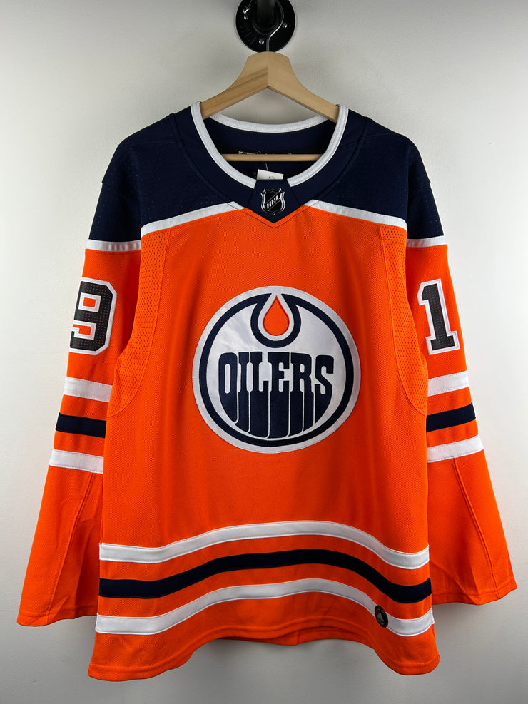NHL Adidas Edmonton Oilers Maroon Orange Hockey Jersey