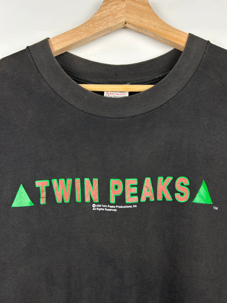Vintage 90s Twin Peaks TV Show Promo Black Tee