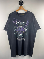 Vintage 90s Harley Davidson Lightning Evolution Revolution New York Black Tee