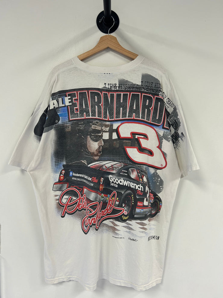 Vintage Nascar Dale Earnhardt The Intimidator AOP White Tee