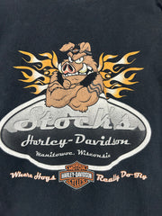 Vintage Harley Davidson Hogs Black Tee