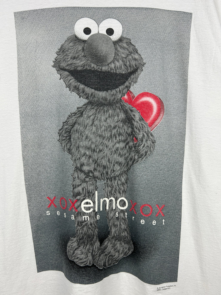 Vintage 90s Sesame Street Elmo XOXO White Tee